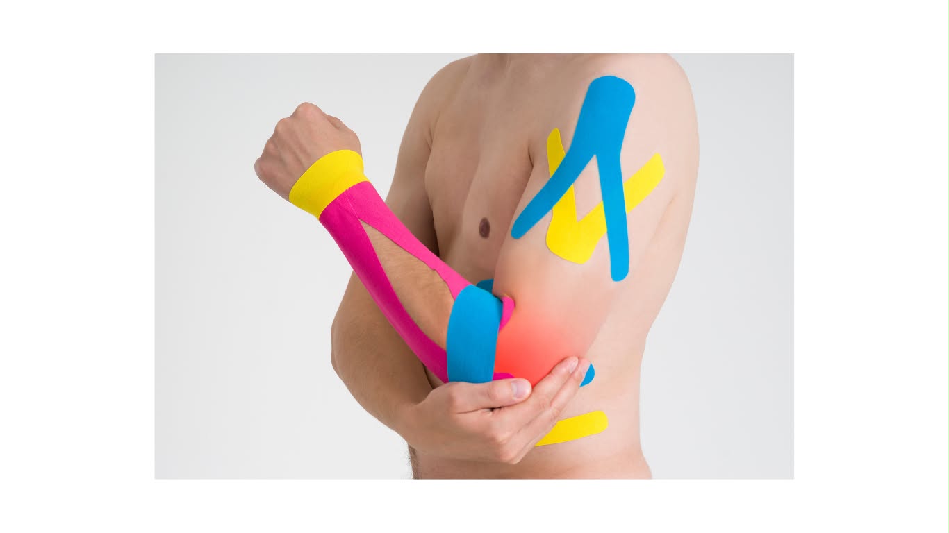 Kinesiology taping on arm
